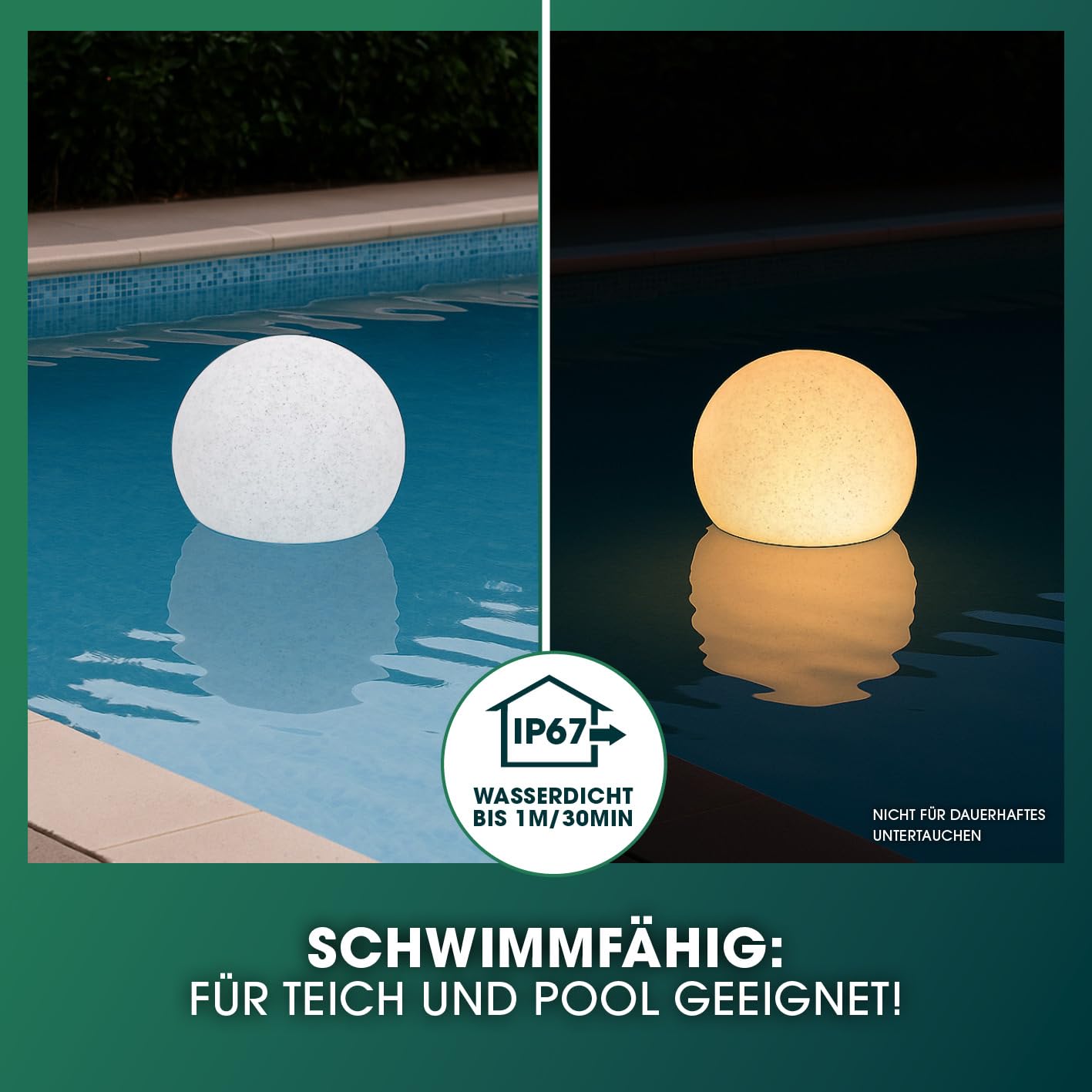 EASYmaxx solar light stone look - set of 2 | LED solar light as a solar decorative stone | Solar ball weather-resistant | Solar ball in stone look - 19696