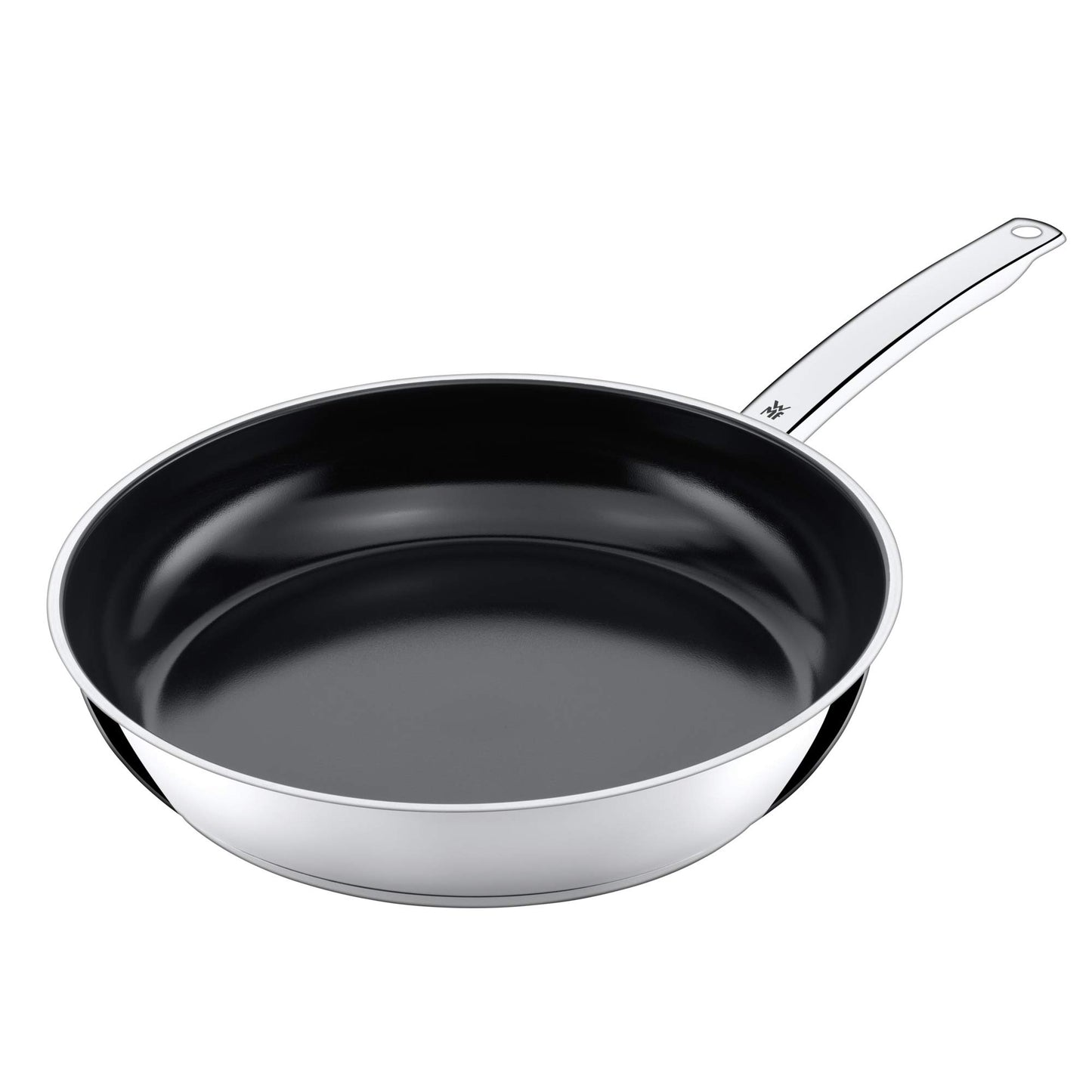WMF Durado frying pan 32 cm induction, stainless steel pan with high edge with non-stick coating, suitable for all types of stoves, long heat retention, ceramic coating, oven safe up to 260 degrees - 748326021