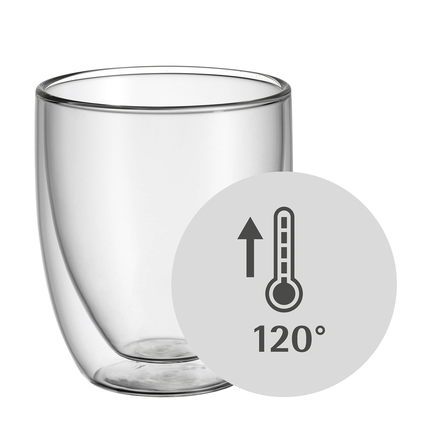 WMF cult double-walled cappuccino glasses set of 6, double-walled glasses 250ml, floating effect, thermal glasses, heat-resistant tea glass, coffee glass - 901412000