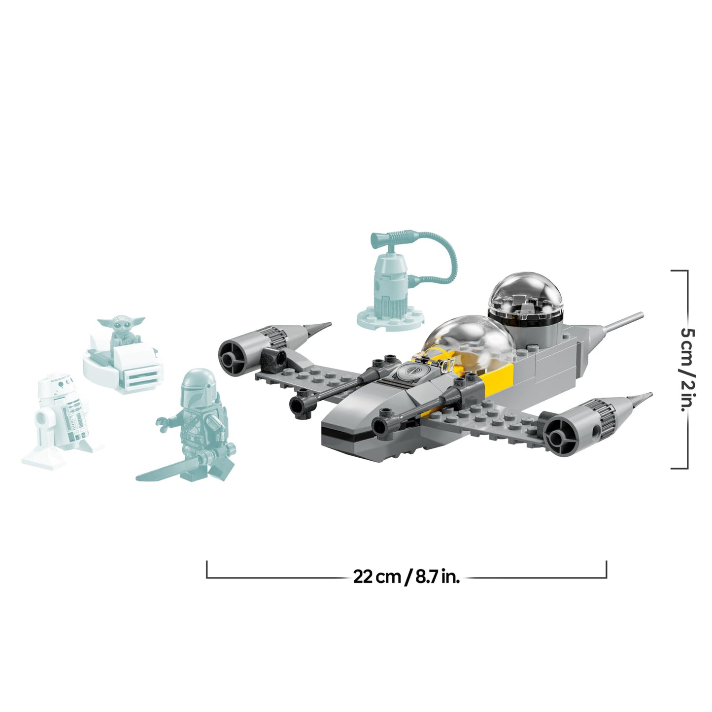 LEGO Star Wars 75410 Mandos and Grogus N-1 Starfighter toy with The Mandalorian, Grogu & R5-D4 minifigures, including buildable gas pump, starship starter set for boys and girls aged 4 and up
