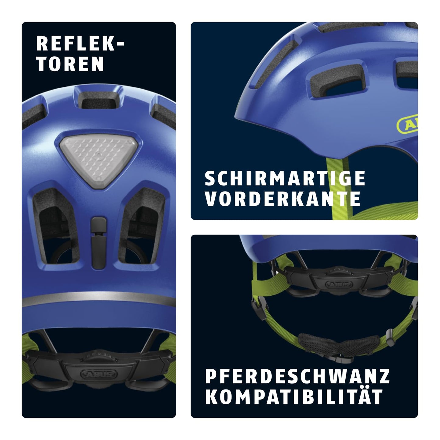 ABUS Youn-I 2.0 bicycle helmet - with light for children, teenagers and young adults - for girls and boys - blue (sparkling blue), size S - 40158