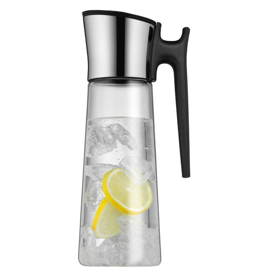 Carafă de apă WMF Basic cu mâner 1,5 litri, carafă de sticlă cu capac 1,5 l, capac de silicon, închidere closeup - 618046040