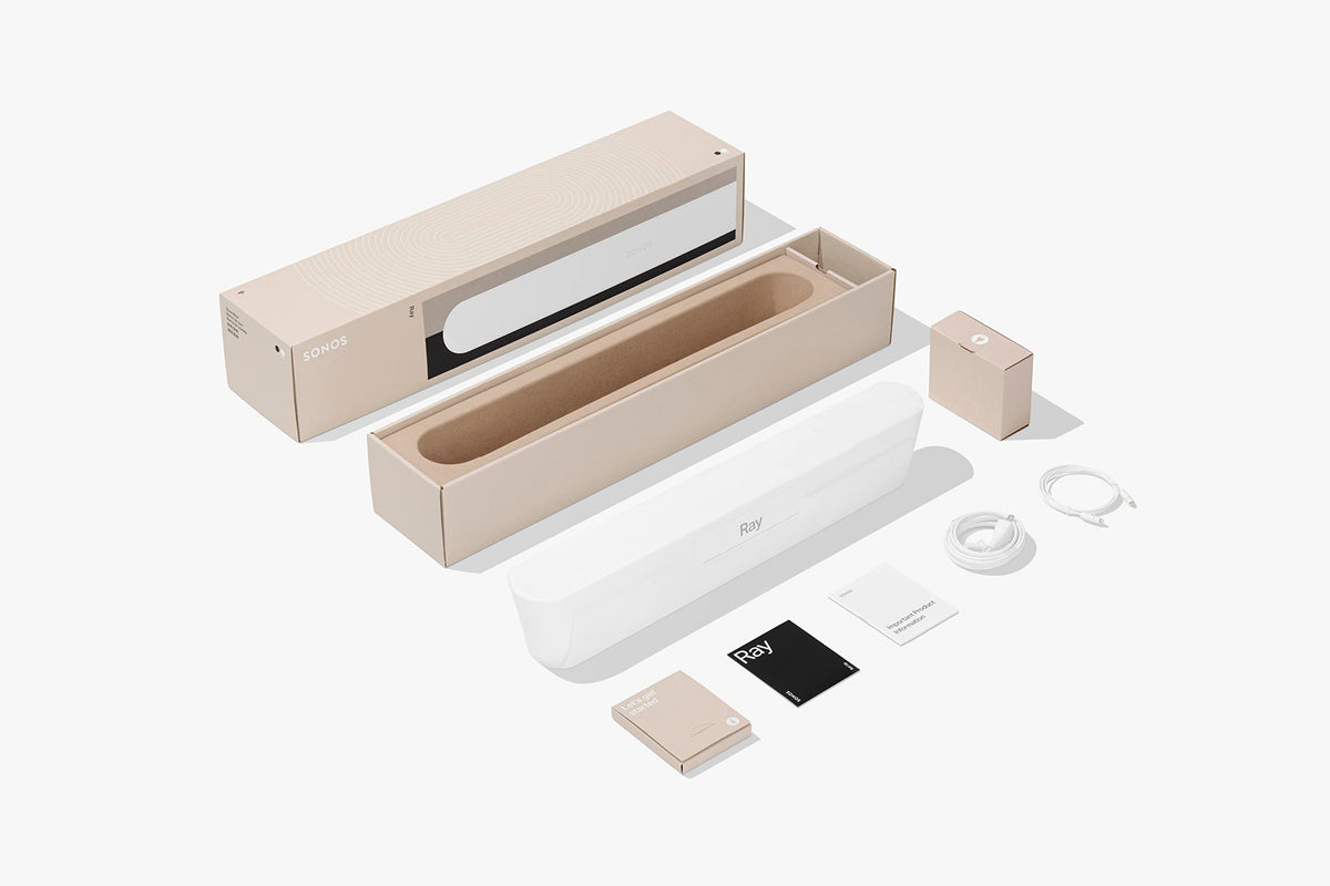 Sonos Ray, Soundbar, 4 Digital amplifiers of class D, Trueplay, Night Sound, Dolby Digital, touch control, optical connection - White. - RAYG1EU1