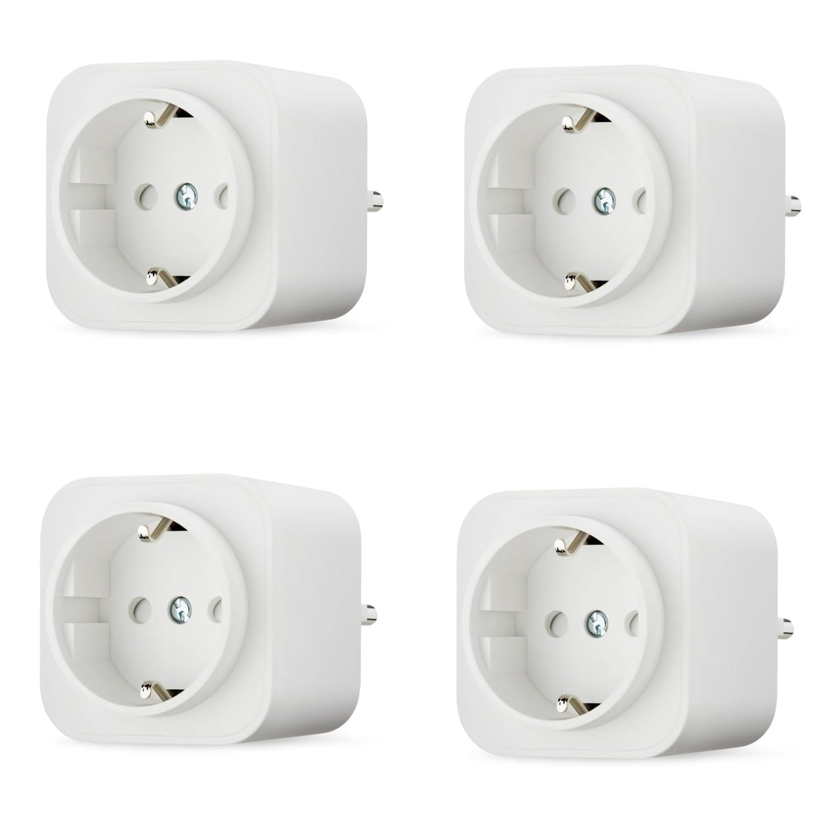 Amazon Basics Priză inteligentă WLAN Wi-Fi pentru priză EU, pentru interior, compatibilă doar cu Alexa, Alb, set de 4 bucăți - HPP-C11N-WB-4P