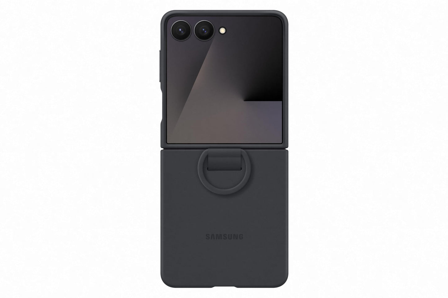 Samsung Silicone Ring Case EF-PF766 for the Galaxy Z Flip7, smartphone cover, mobile phone case including ring holder, silicone, protective case, shockproof, thin and easy to grip, black - EF-PF766TBEGWW