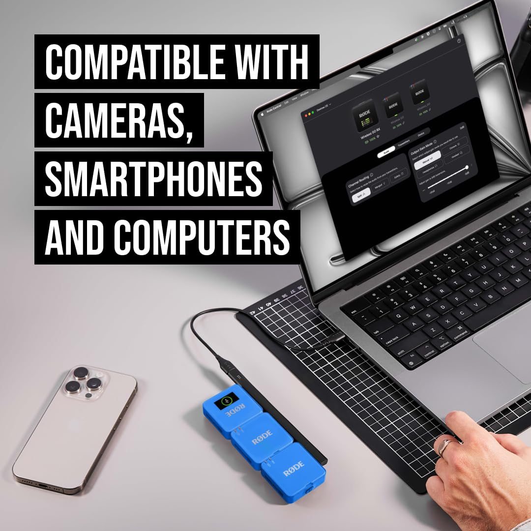 RØDE Wireless GO (Gen 3) – Compact wireless microphone – Crystal clear sound, 32-bit float recording, automatic level control, for phones, cameras, and computers (Cobalt Blue) - WIGOGEN3COB