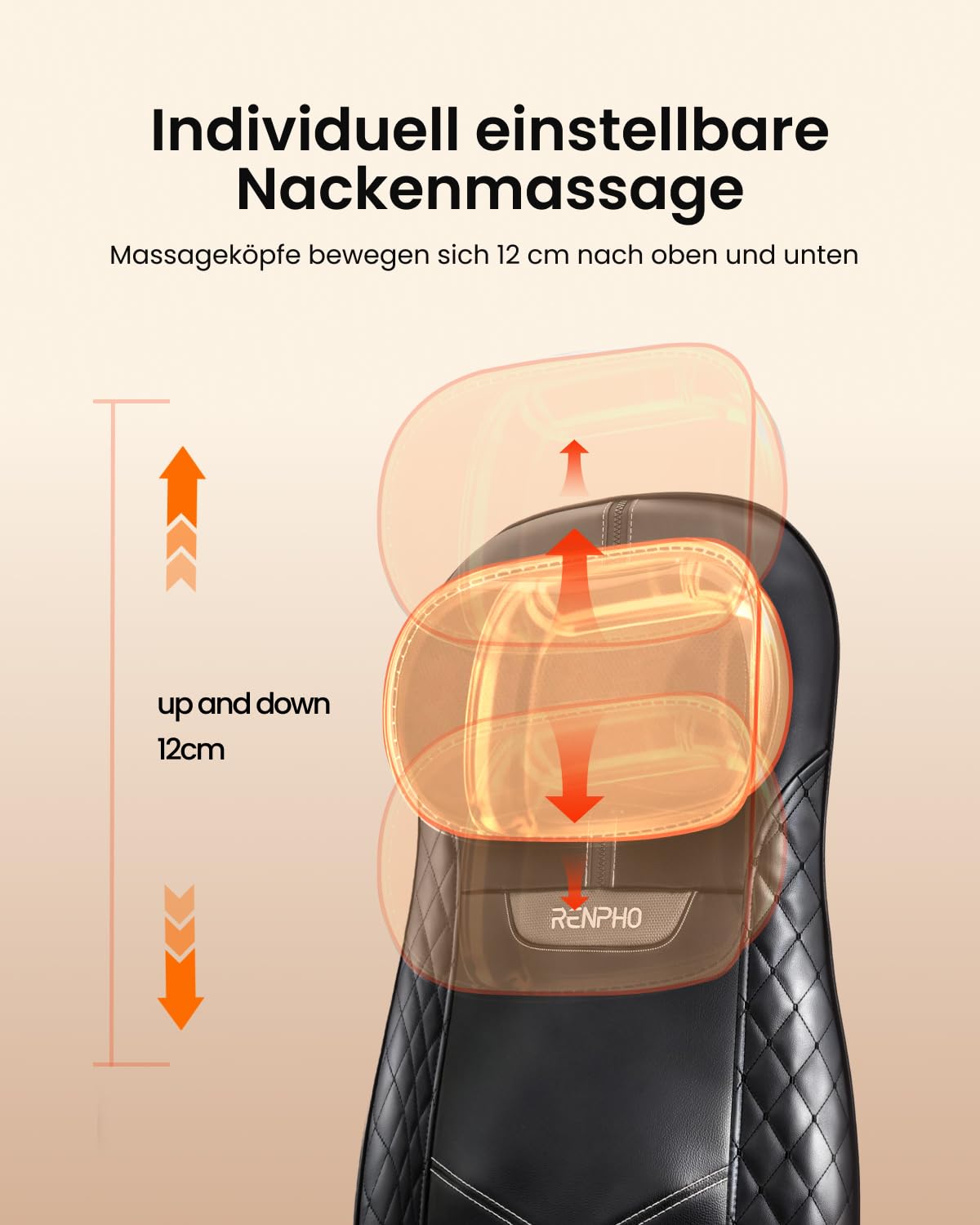 RENPHO Massagesitzauflage, dispozitiv de masaj Shiatsu pentru spate, aparat de masaj pentru spate - RF-BM066