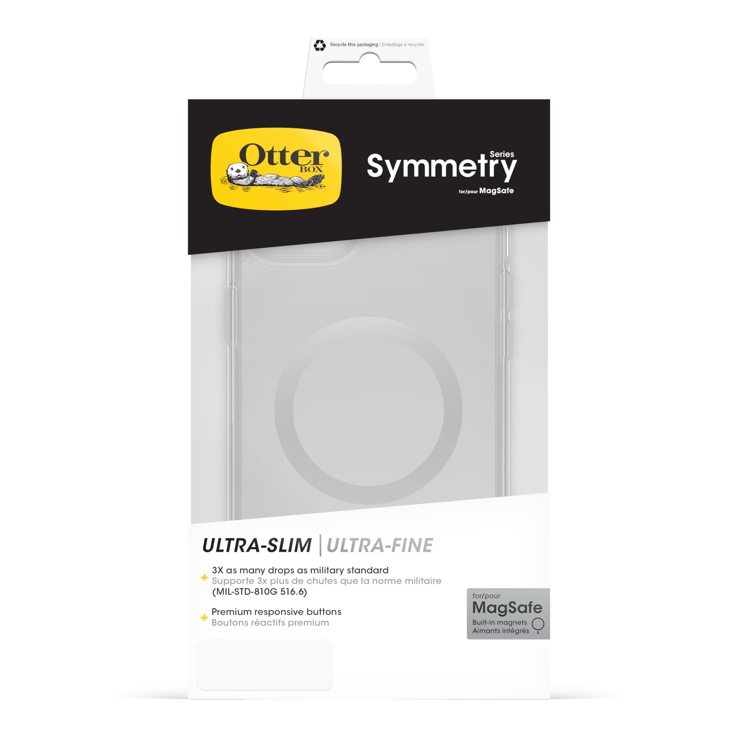 OtterBox Symmetry Clear for MagSafe Transparent Case for iPhone 15 Plus/iPhone 14 Plus Shockproof Drop Proof Protective Case 3X Military Grade Tested Transparent - 77-93053