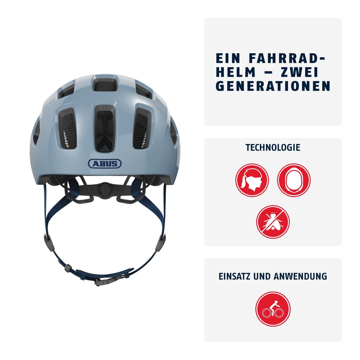 ABUS Unisex, bicycle helmet, light blue (Glacier Blue), M (52-57 cm) - 40155