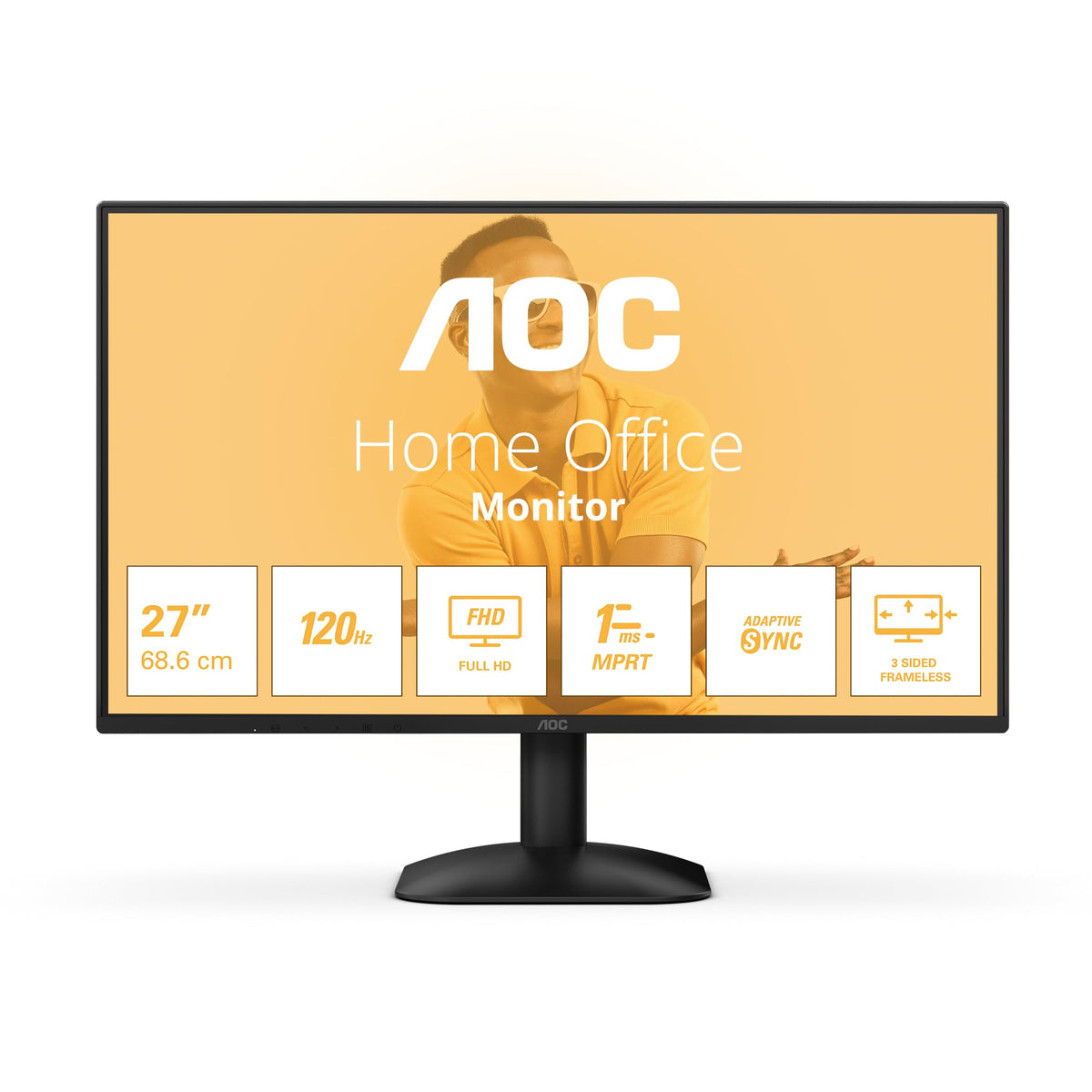 AOC 27B31H 27 Inch FHD Monitor, 120Hz, IPS Panel, 4ms GtG, (1920x1080 HDMI 1x 1.4) Black