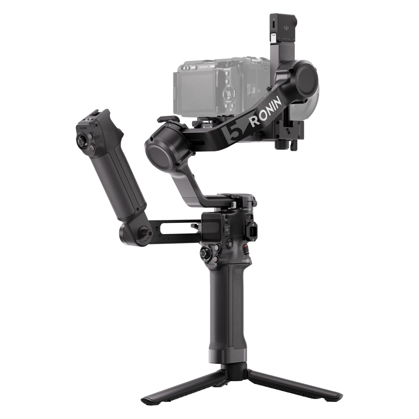 DJI RS 5 Combo, Gimbal Stabilizer for Canon, Sony, Panasonic, Nikon, Fujifilm Cameras, Intelligent Tracking, Electronic Briefcase Handle, Fine Tuning Knobs, New Z-Axis Display - P15C