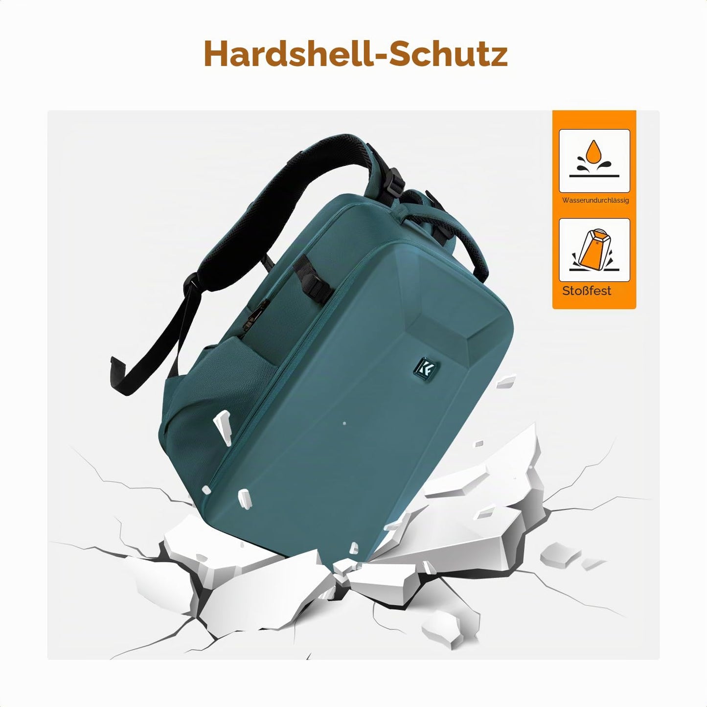 K&F CONCEPT camera backpack photo backpack with hard shell camera bag with 15.6 inch laptop compartment and rain cover, backpack for drones - KF13.134V2