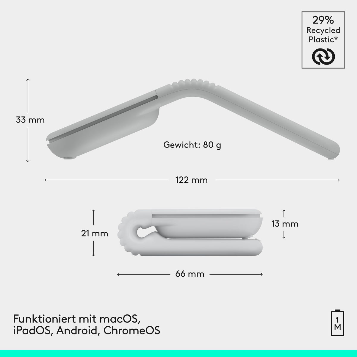 Logitech Mobi Fold, maus ultramobilă pentru deplasare - 910-007631