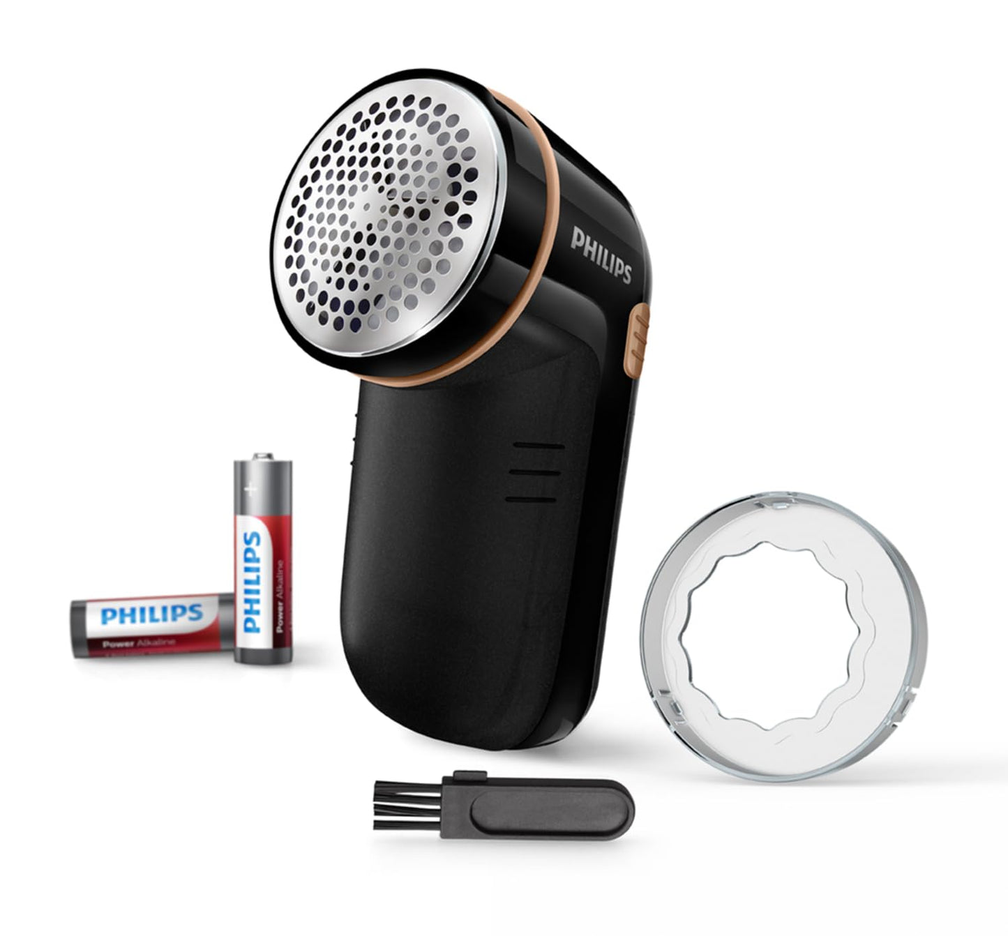 Philips Lint Shaver - 8800 RPM, Large Blade Area, 3 Mesh Sizes, Safe for All Fabrics, Easy to Clean, 2 AA Batteries, Compact Design (GC026/80)