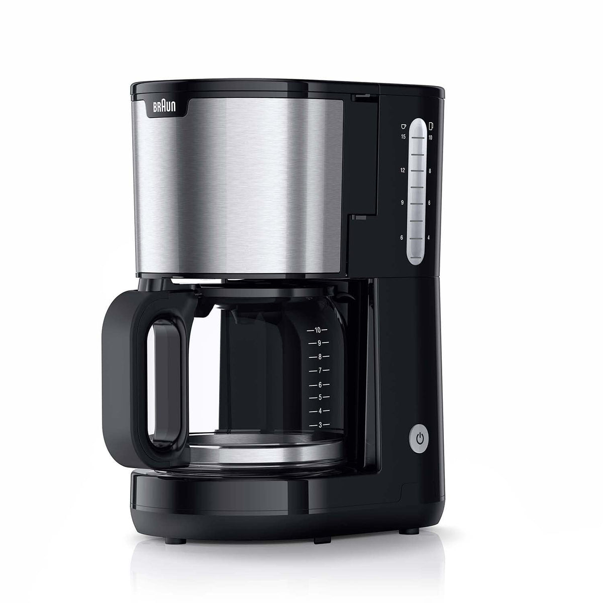 Braun PurShine KF 1500 BK Cafetieră - Cafetieră cu filtru cu carafă din sticlă pentru până la 10 cești, sistem OptiBrew, oprire automată, 1000 Watt, negru - KF1500BK