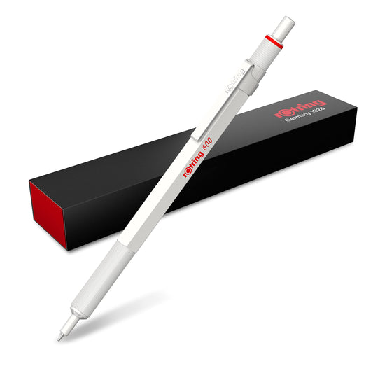 rOtring 600 Ballpoint Pen | Medium Tip | Black Ink | Pearl White Barrel | Refillable - 2183890