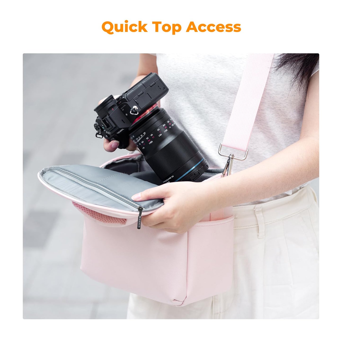 K&F CONCEPT Camera Backpack Camera Bag, SLR Bags Shoulder Bag, Camera Bag Liner Bag, Photo Bag for Photographers Suitable for Daily Use (Pink) - JPKF13.179V2US