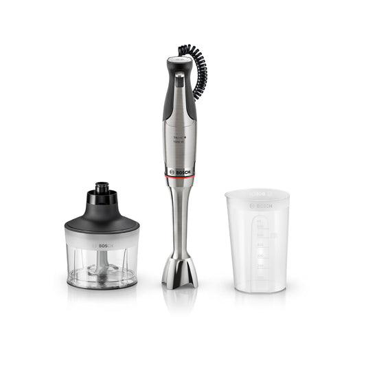 Bosch Hand Blender, Mixing Cup, Universal Chopper, Stainless Steel Blades, Dishwasher Safe, Spiral Cable, 1500 Watts, ErgoMaster Series 8 MSM8M930
