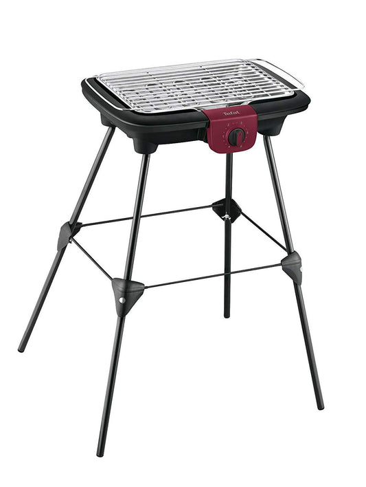 Tefal Easygrill Electric Standing Grill | BG90F5 | With feet for outdoor use | Can also be used as a table grill indoors 2300W | 870cm² grill area | Easy cleaning | black/burgundy red