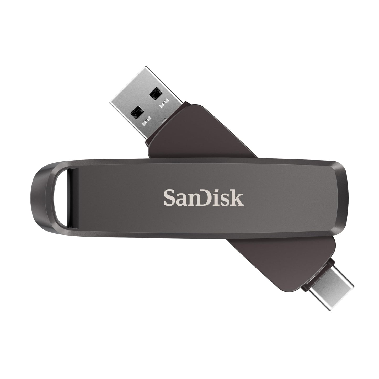 SANDISK Extreme PRO DUAL Drive 512 GB, flash drive 2-in-1 USB Type-A and USB Type-C, read up to 1000 MB/s, automatic backup, file management metal housing, black - SDDDE1-512G-G46