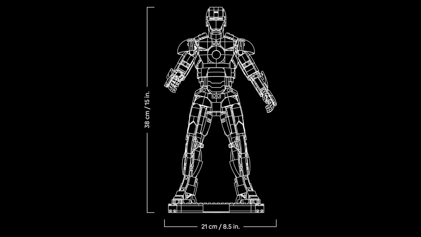 LEGO | Marvel Iron Man Mark 3 Collector's Edition - Avengers Building Set for Adults - Model Building with Minifigure, Stand and Nameplate - Creative Gift for Men, Women and All Fans - 76344