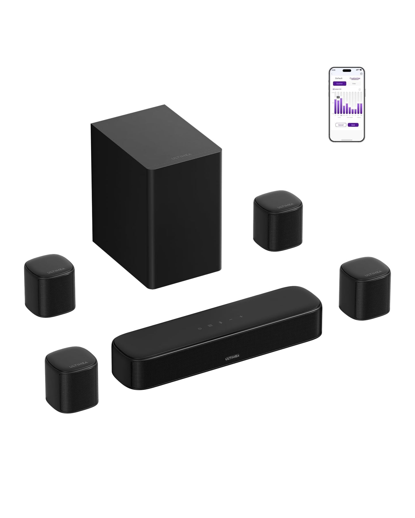 ULTIMEA Aura A40 Pro 7.1 surround sound system, soundbar for TV devices - U2603
