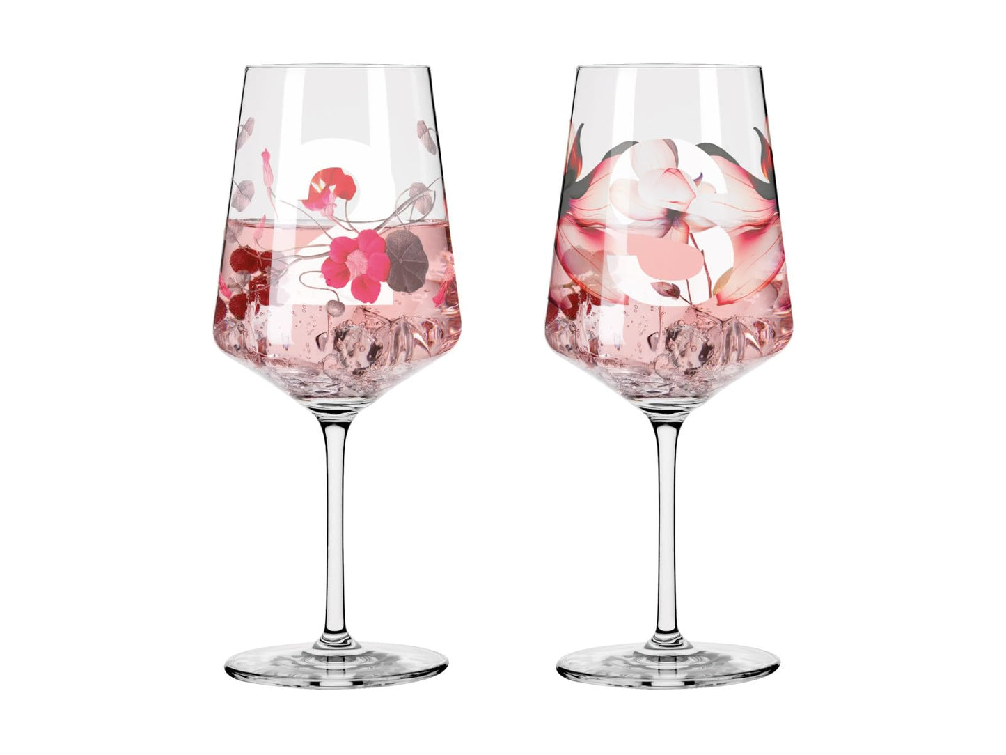 RITZENHOFF 3461002 aperitif glass 500 ml - set of 2 - series Sommersonett No. 2, 2 pieces with flower motif - Made in Germany
