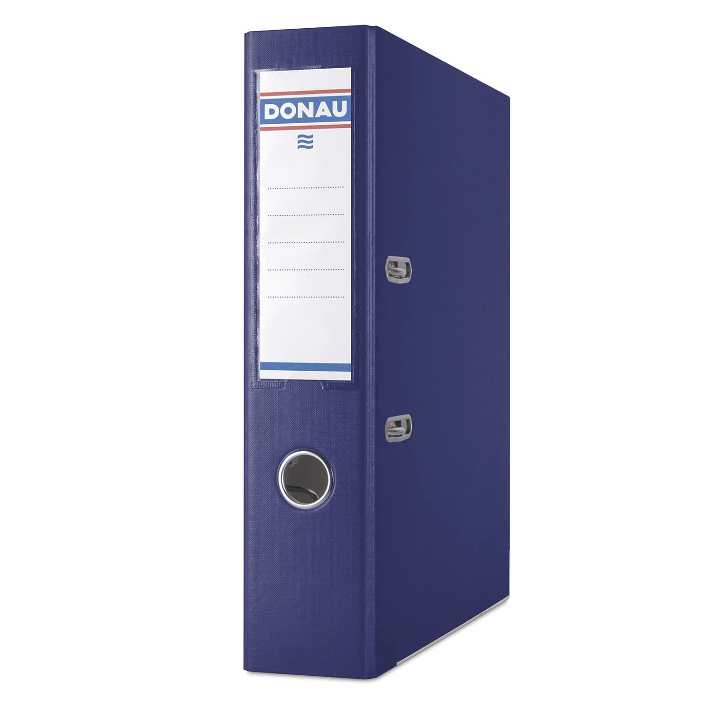 Donau Premium Wide Folder Pack of 10/DIN A4/7.5 cm/10 Pieces/Navy Blue/Plastic Cover PP/Carton Paper Slot Folder Office Folder File Ring Binder/Green Dot - 3975001PL-18