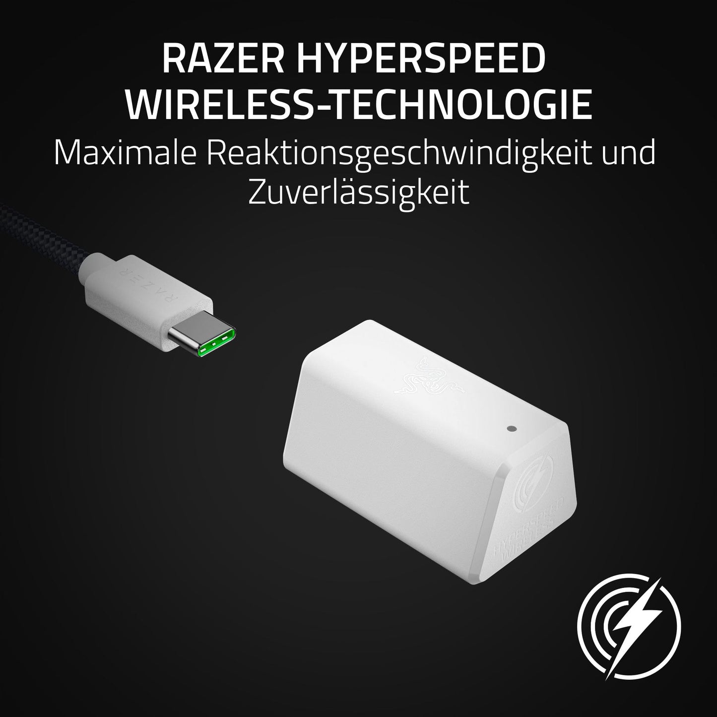 Razer BlackShark V2 Hyperspeed for PC - Wireless e-sports gaming headset ultra light with 280g (super wideband microphone, Triforce Titanium 50mm driver, sound-isolating foam) white - RZ04-04960200-R3M1
