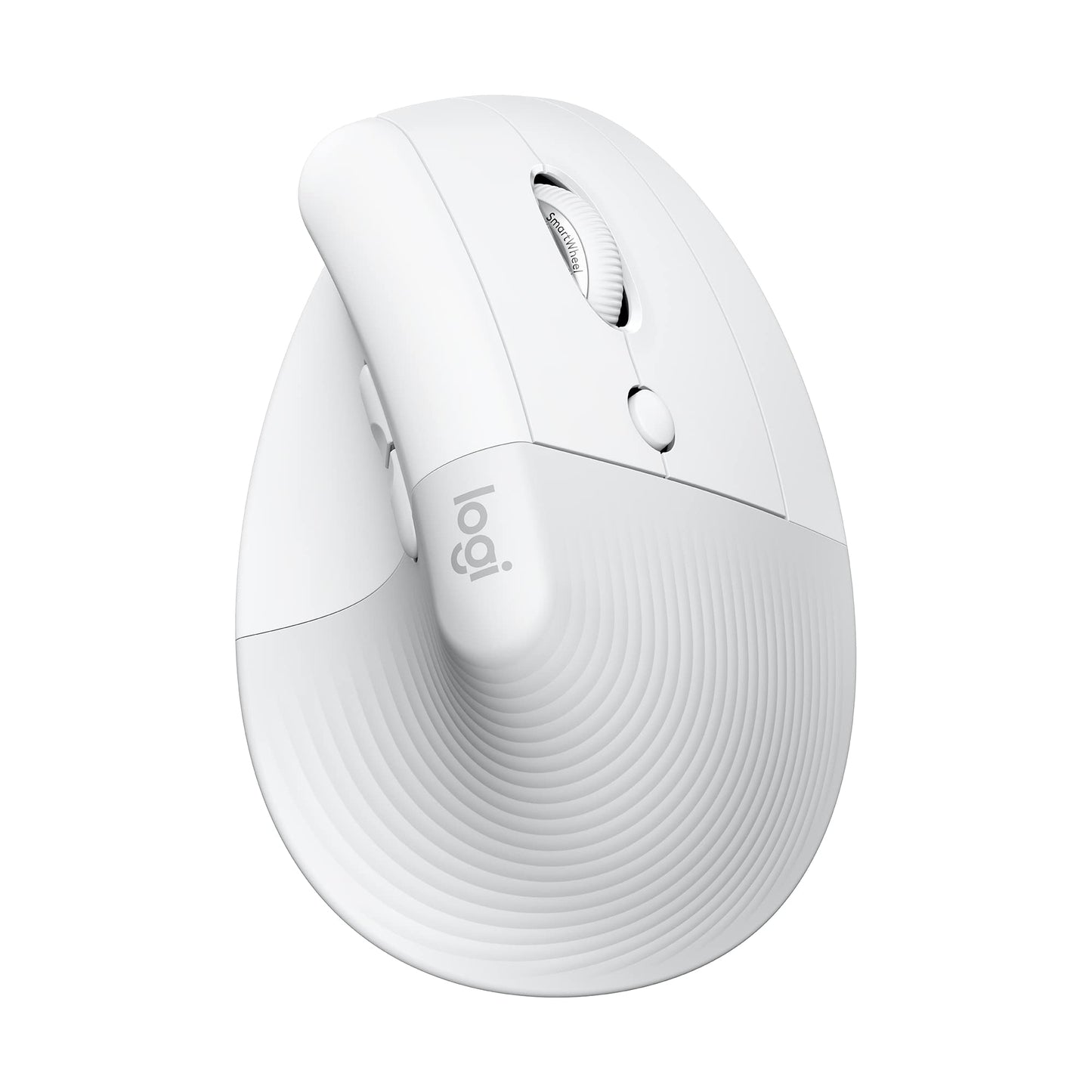 Logitech Lift Vertical Ergonomic Mouse, Wireless, Bluetooth or Logi Bolt USB Receiver, Quiet Clicks, 4 Buttons, Compatible with Windows/macOS/iPadOS, Laptop, PC - White - 910-006475