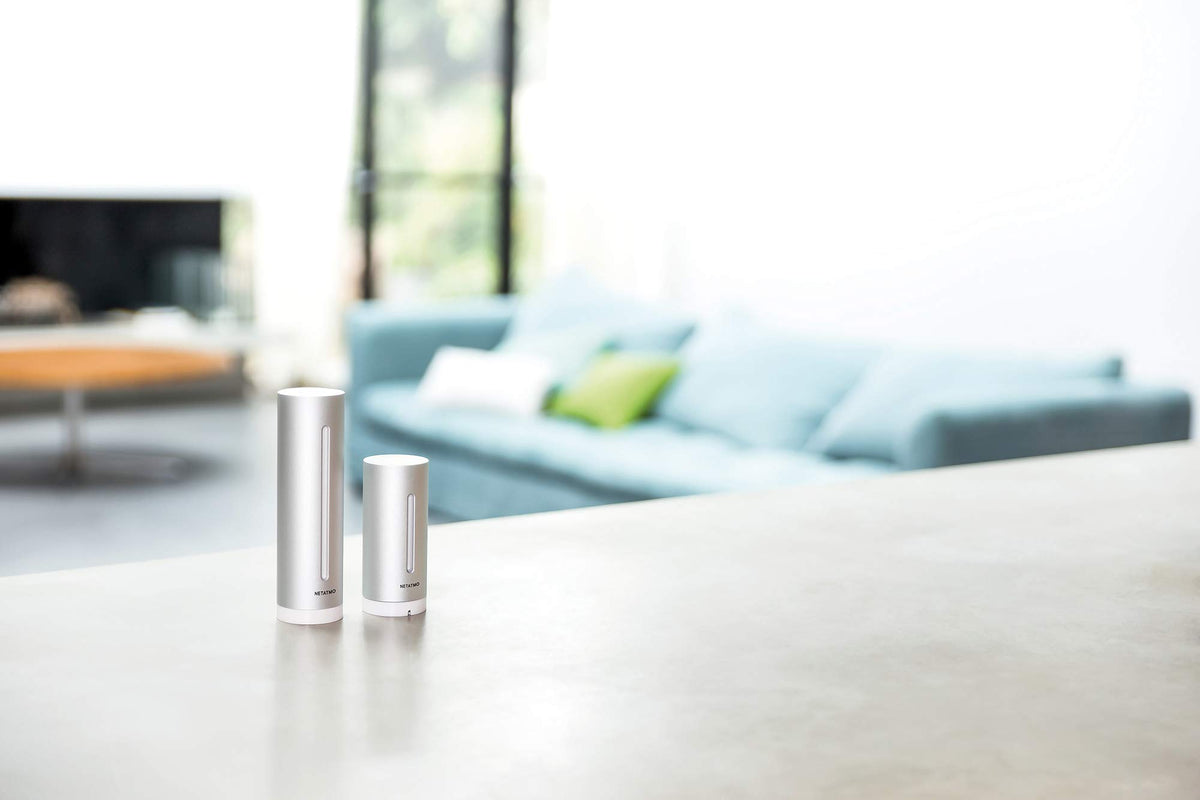 Netatmo Stație Meteo Inteligentă - WLAN, Radio, Senzaor Interior și Exterior, Prognoză Meteo, Amazon Alexa & Apple HomeKit, Higrometru, Calitate a Aerului, NWS01-EC, Negru