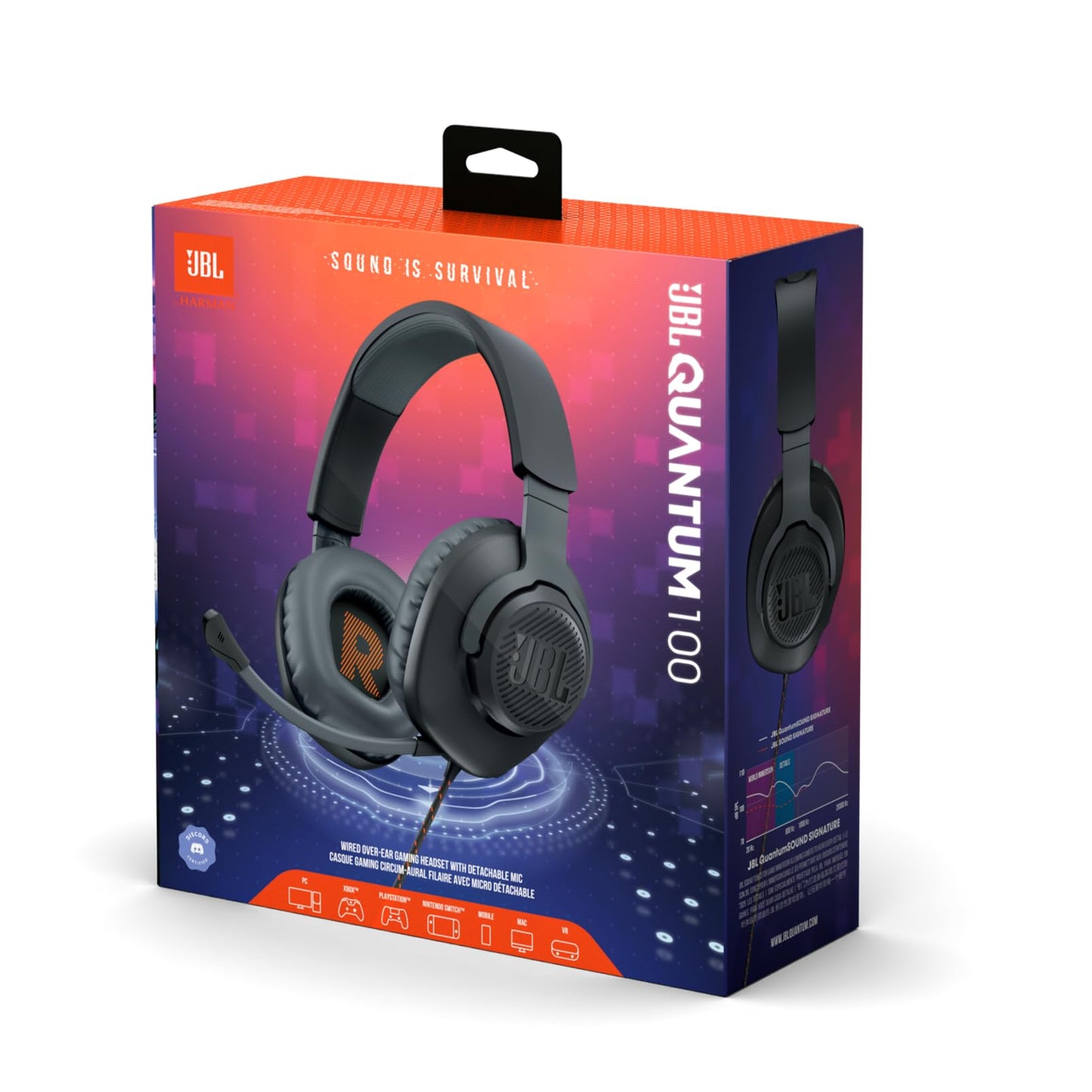 JBL Quantum 100 Over-Ear Gaming Headset - JBLQUANTUM100BLK