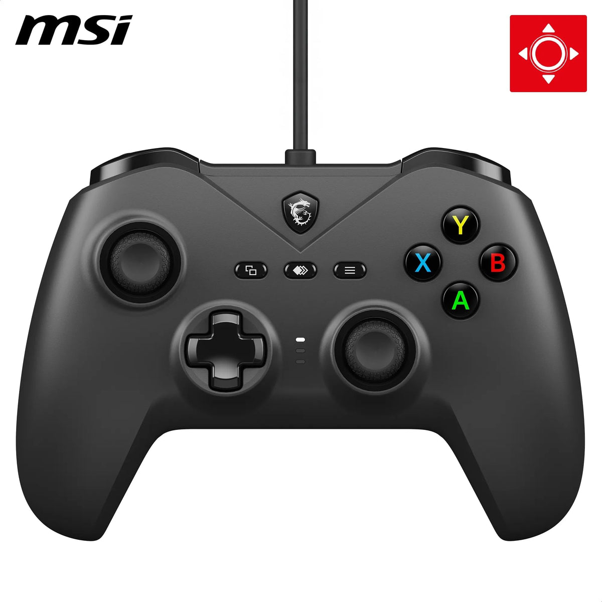 MSI FORCE GC200 Controler pentru jocuri pe PC cu fir – Trigger cu efect Hall, stick-uri analogice avansate, motoare de vibrație duble, USB 3.0 – cu fir - S10-04G0090-EC4