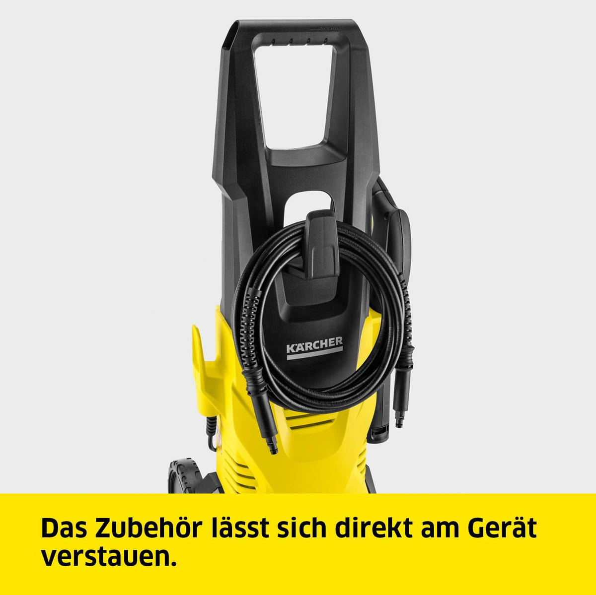 Kärcher high-pressure cleaner K 3: for light dirt on bicycles, garden fences, motorcycles etc. Area performance 25 m²/h. With gun, 6 m high-pressure hose and Vario Power jet lance yellow - 1.601-888.0