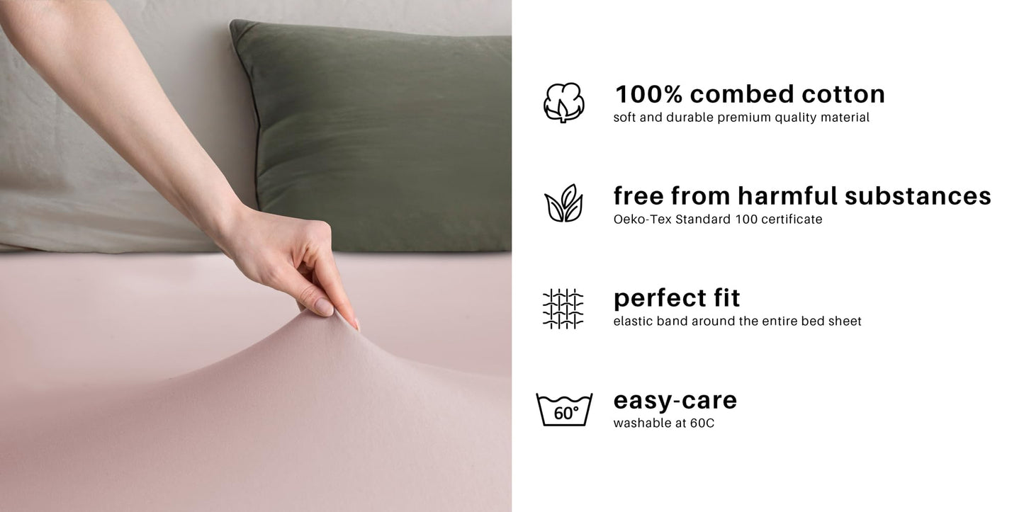 DecoKing fitted sheet 200x220 220x240 cm 100% combed cotton purple fitted sheets jersey box spring bed Amber 200 x 220 220 x 240