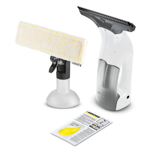 Kärcher Window Vacuum WV 1 Plus, battery life: 20 min, LED charging status indicator, dirty water tank: 100 ml, weight: 0.5 kg, spray bottle with microfiber cover, 20 ml, working width of the suction nozzle 250 mm - 1.633-608.0