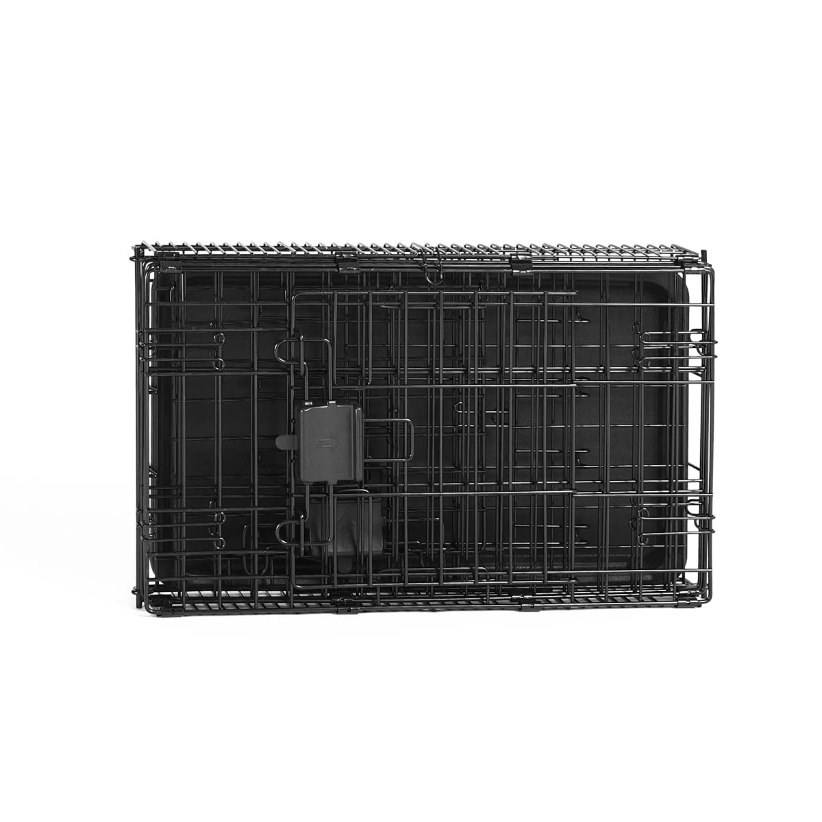 Amazon Basics Foldable Dog Crate made of Metal Wire with Floor Tray, Double Door, Foldable, Removable Bottom, 56 cm, L 56 x W 33 x H 41 cm, Black - 9001N-22B