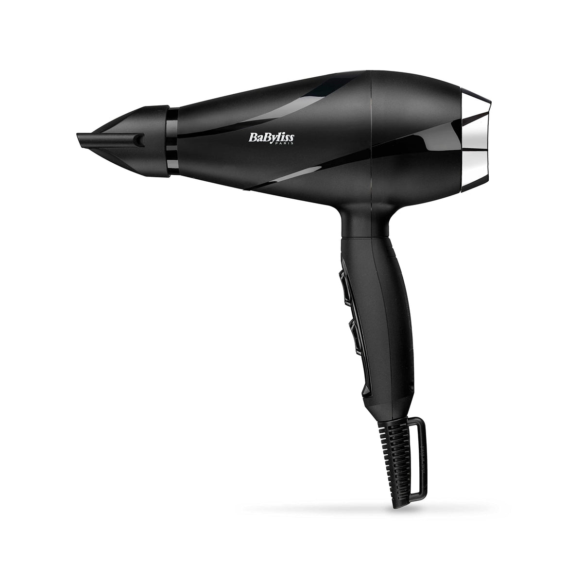 BaByliss Uscător de păr Shine Pro 2200 – 2200W, tehnologie cu ioni, efect anti-frizz, inclusiv difuzor și duză, fabricat în Italia, negru, 6713DE