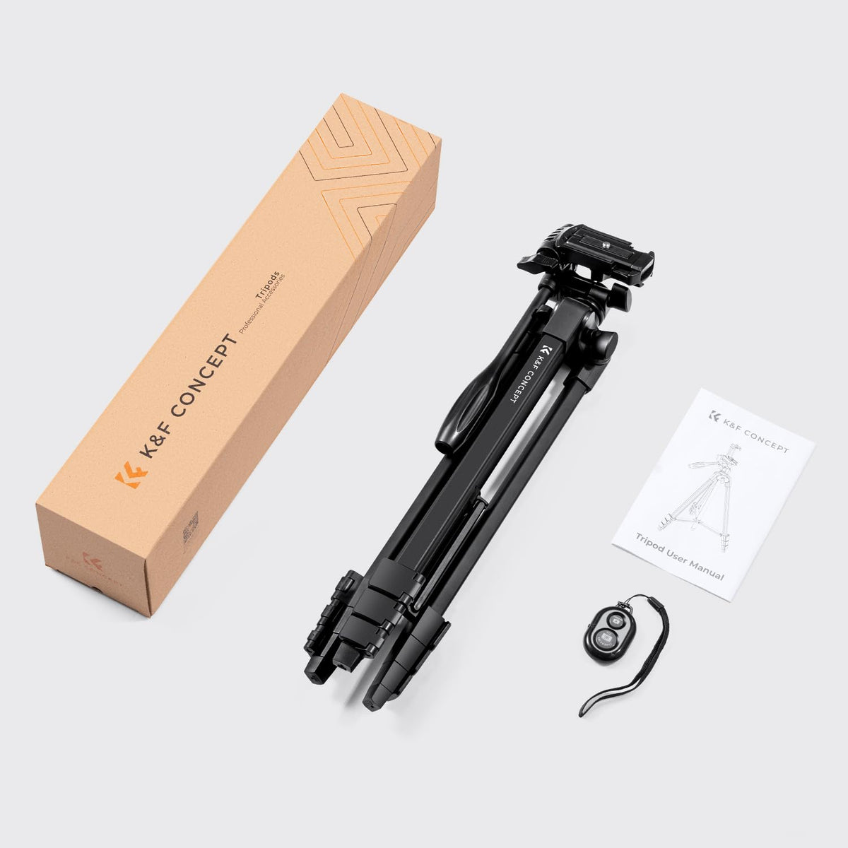 K&F CONCEPT Stativ din aluminiu de 152 cm, cu suport pentru smartphone - KF09.125