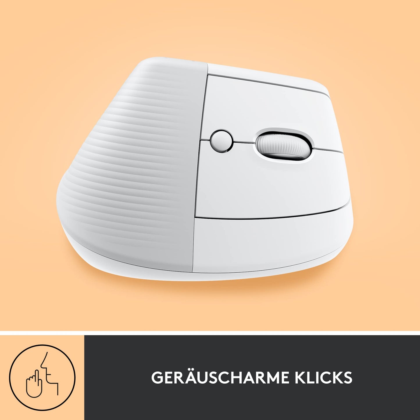 Logitech Lift Vertical Ergonomic Mouse, Wireless, Bluetooth or Logi Bolt USB Receiver, Quiet Clicks, 4 Buttons, Compatible with Windows/macOS/iPadOS, Laptop, PC - White - 910-006475