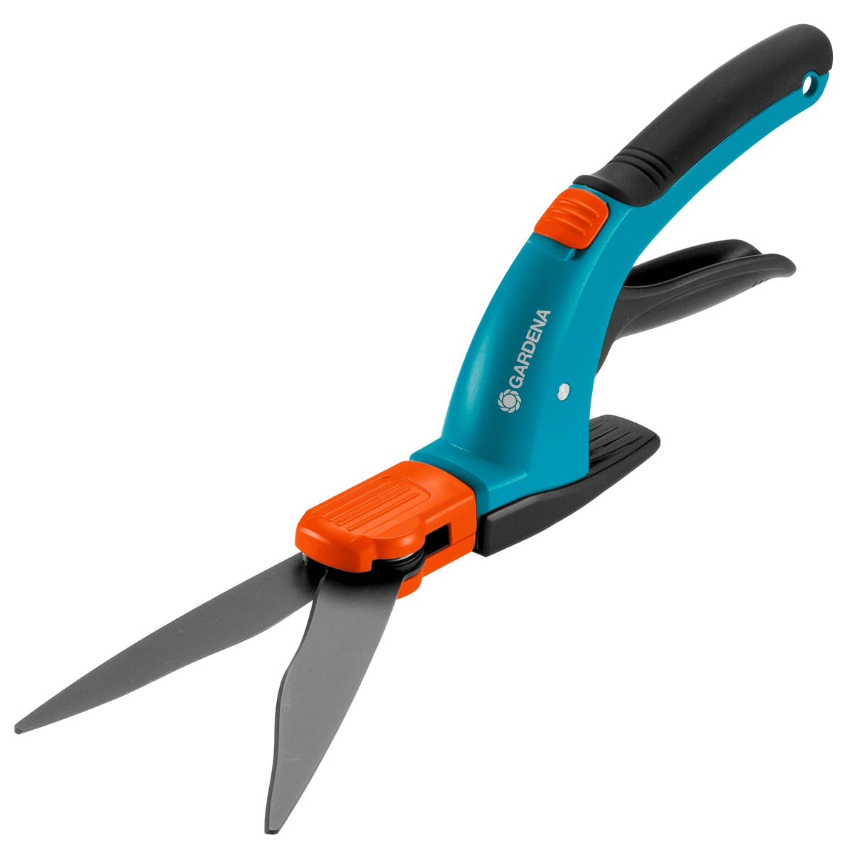Foarfecă pentru iarbă Gardena Comfort, rotativă: foarfece pentru gazon cu lame rotative la 360° pentru utilizatori dreptaci și stângaci, margine zimțată pentru tăiere precisă, acoperire antiaderență, mâner confortabil (8734-20) - 08734-20