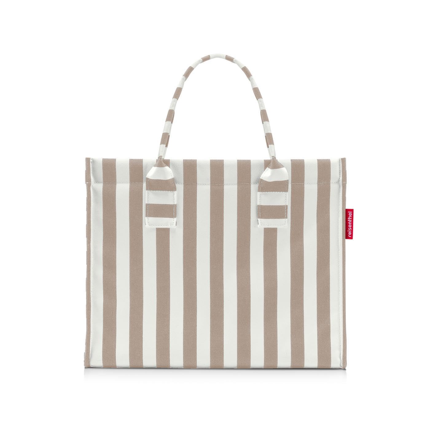 Reisenthel daily shopper summerstripes coffee – Modern, straightforward shopper for every occasion - practical handbag, large enough for your purchases and everyday items - DN6056
