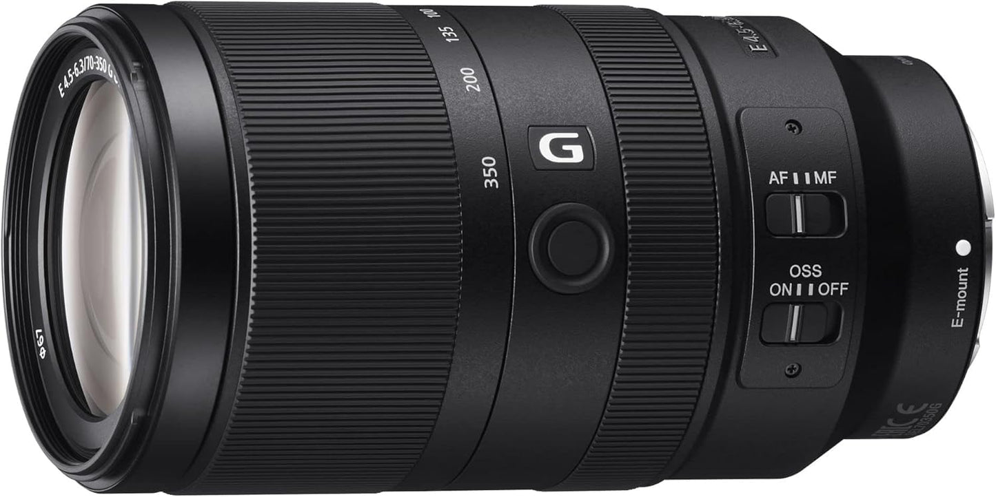 Sony E 70-350mm f/4.5-6.3 G OSS | APS-C, Super Telephoto Zoom Lens (SEL70350G) & SEL-35F18F Wide Angle Lens - SEL70350G.SYX