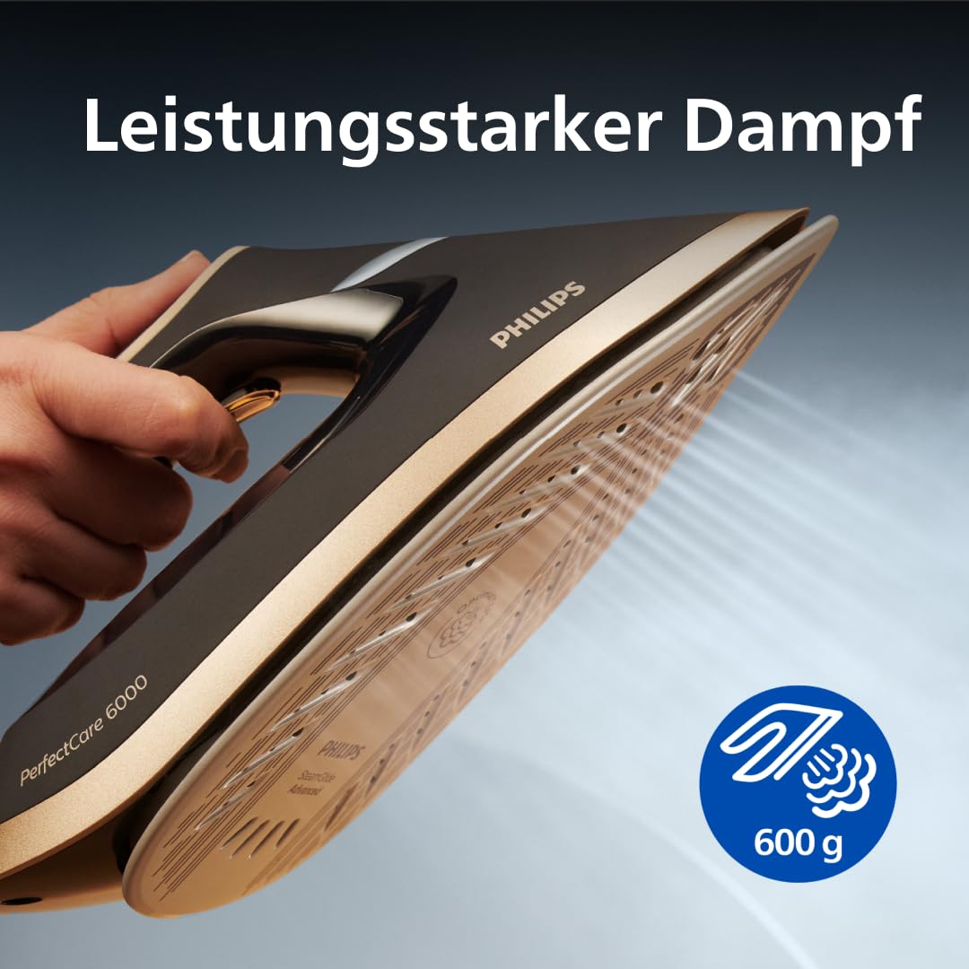 Philips PerfectCare 6000 Series Steam Iron Station, Powerful Steam, Compact Design, 1.8L Removable Water Tank, SteamGlide Advanced Soleplate (PSG6064/80)