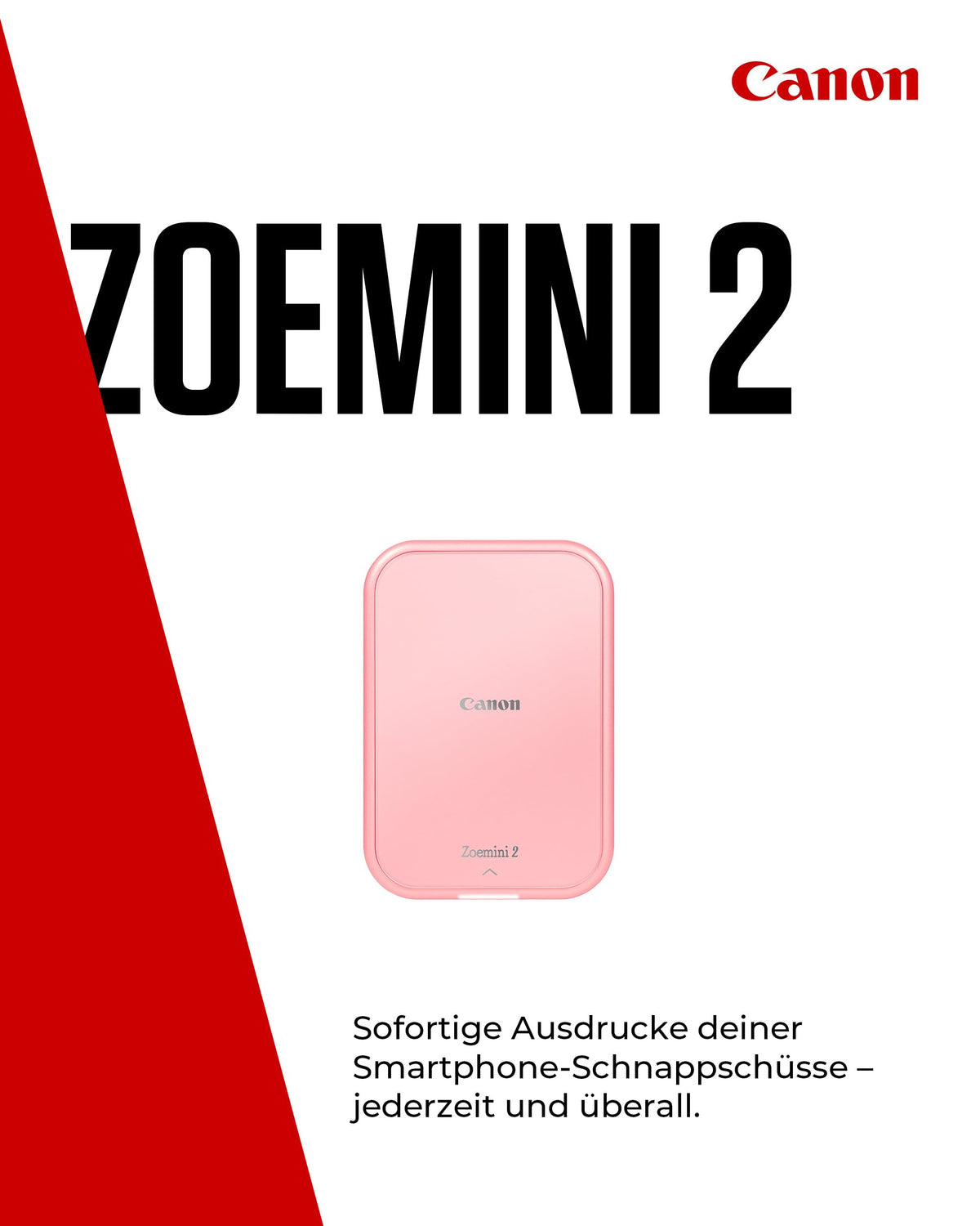 Canon ZOEMINI 2 Mini Photo Printer for Mobile, Bluetooth Thermal Printer - 5452C006