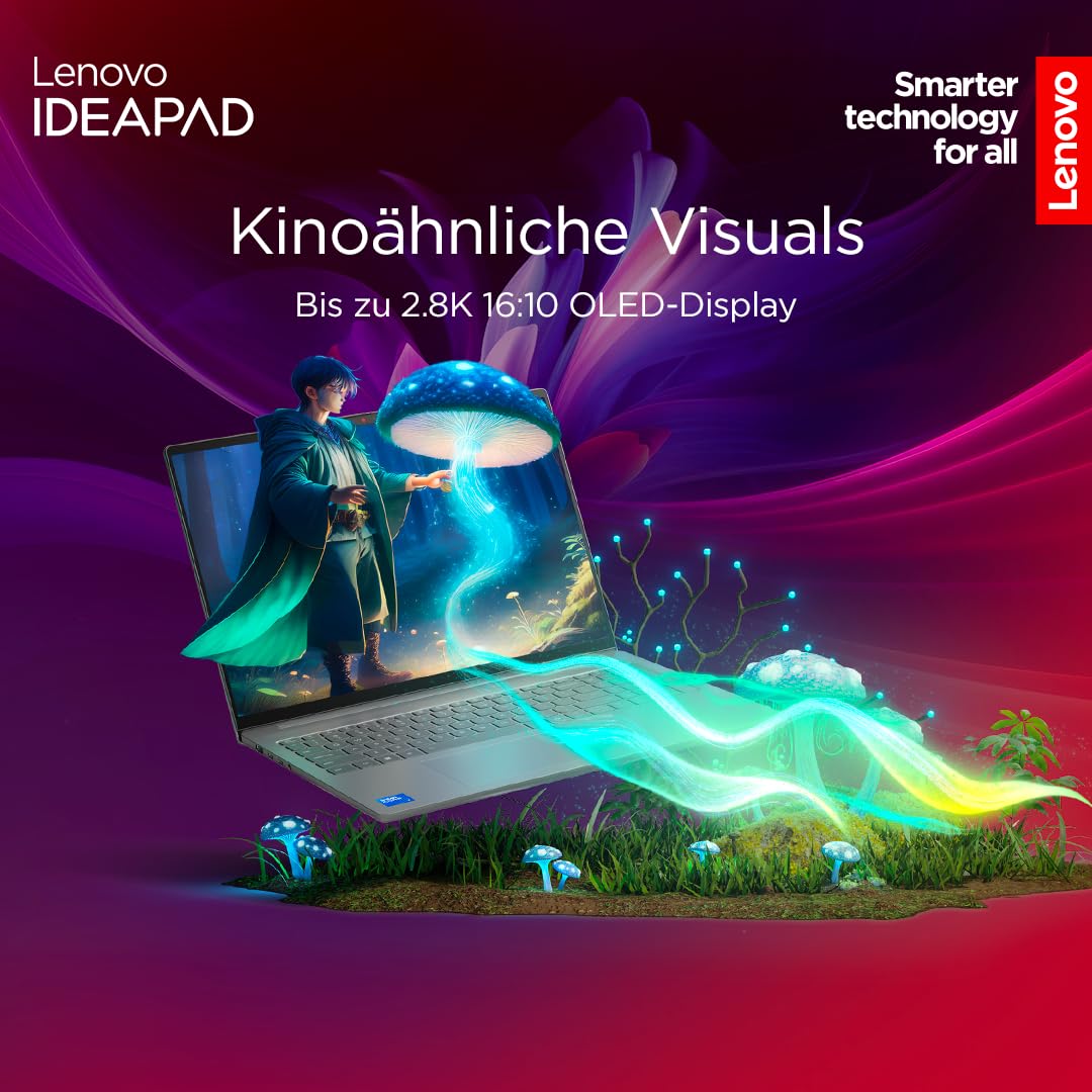Lenovo IdeaPad Slim 5i Laptop | Ecran OLED WUXGA de 14" | Intel Core i7-13620H | 16GB RAM | 512GB SSD | Intel UHD Grafik | Windows 11 Home | QWERTZ | Luna Grau | 3 luni Premium Care - 83HR005FGE
