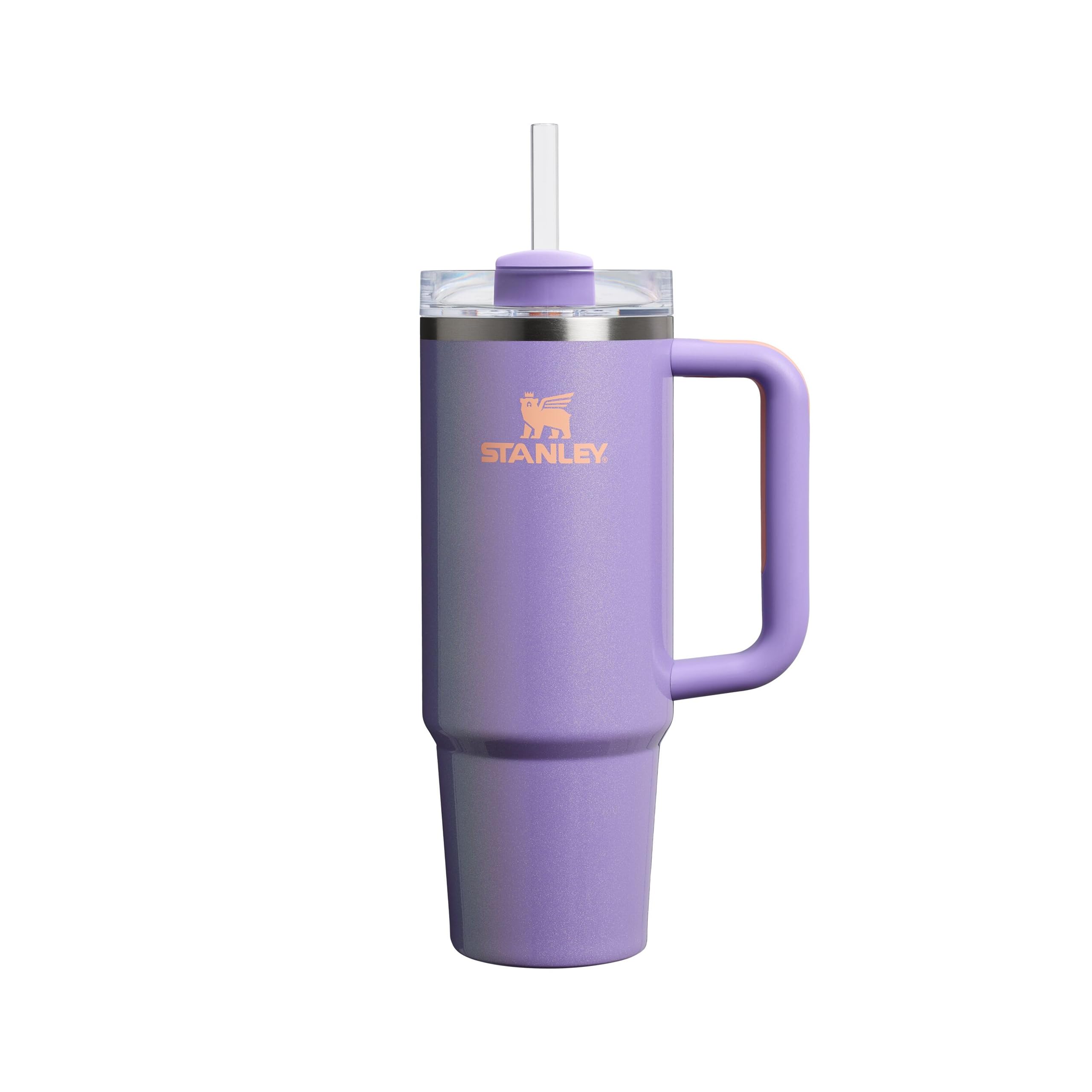 STANLEY 1913 Quencher H2.0 Flowstate Drinking Bottle with Straw 0.89L - Thermo Mug Cools for 9 Hours - 40 Hours Ice Cooled - Thermos Bottle BPA Free - Stainless Steel Drinking Cup - Periwinkle Shimmer - 100000115479