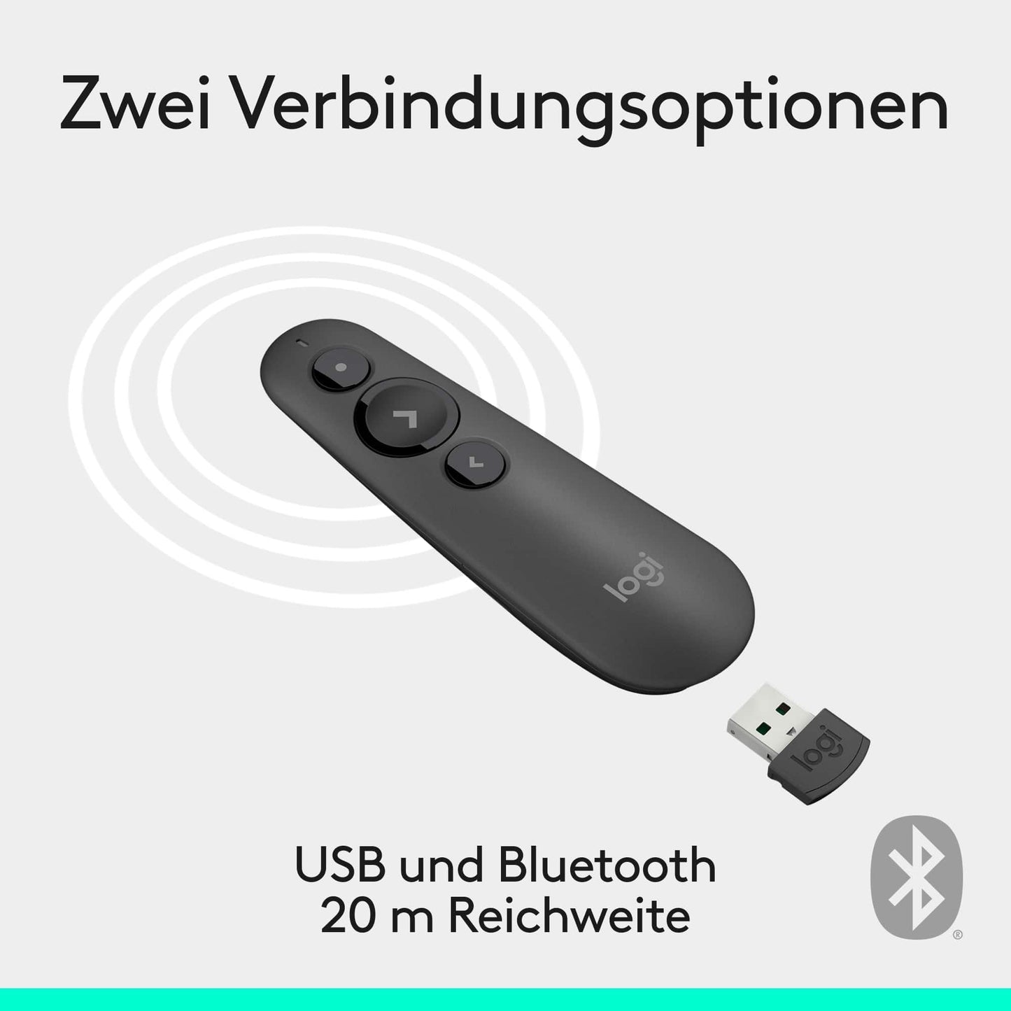 Logitech R500s Presenter mit Laser Klasse 1 für Bluetooth und USB - 910-005843