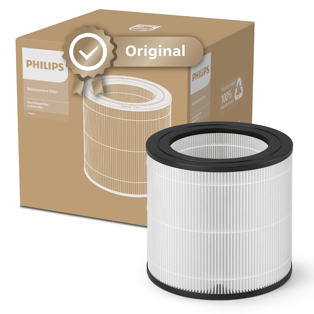 Philips Original Replacement Filter for Air Purifier 600 Series AC0650, AC0651, HEPA NanoProtect, 12 Month Life (FY0611/30)