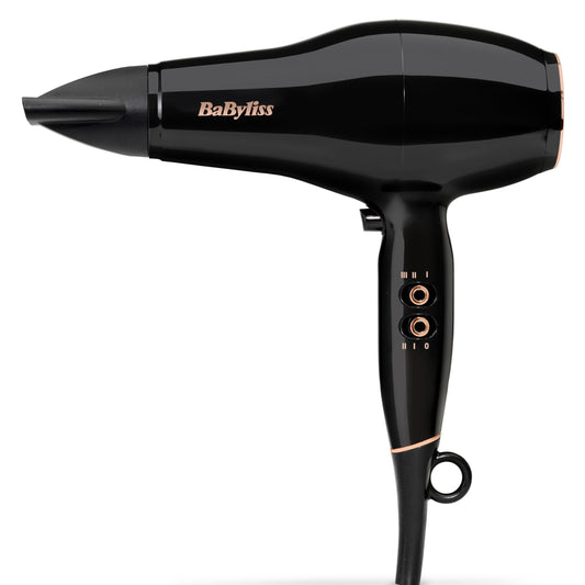 BaByliss Hair Dryer Pro Power – Powerful 2300W Hair Dryer, Professional Salon AC Motor, Anti-Frizz Ion Technology, 3 Heat Settings & 2 Speed Levels, Black, D5245E